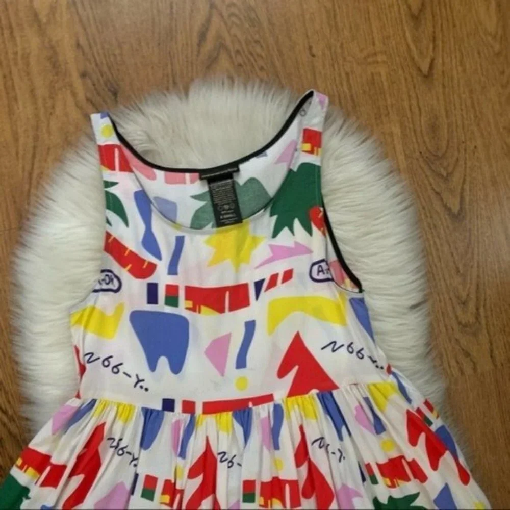 Nooworks A OK Naomi Sleeveless Unlined Colorful pleated hidden Pockets dress XS